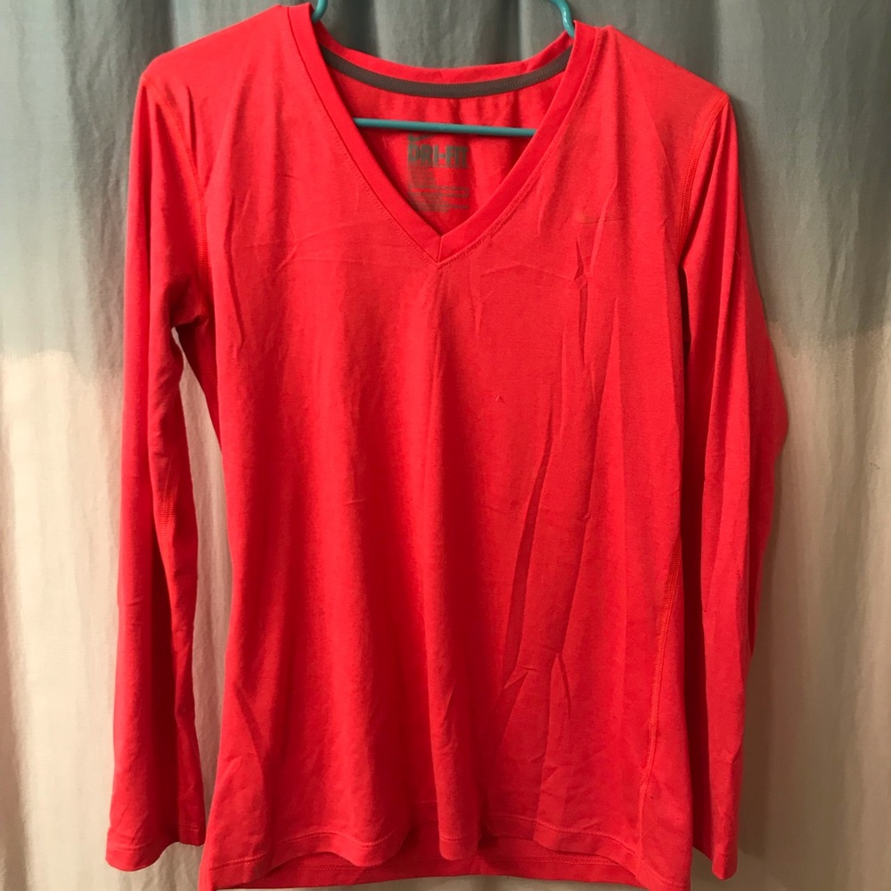 Nike neon pink athletic long sleeve